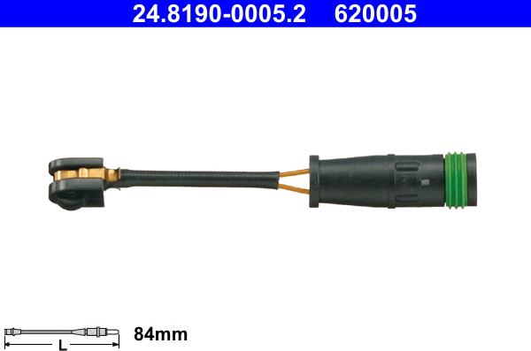 ATE 24.8190-0005.2 - Сигнализатор, износ тормозных колодок autospares.lv