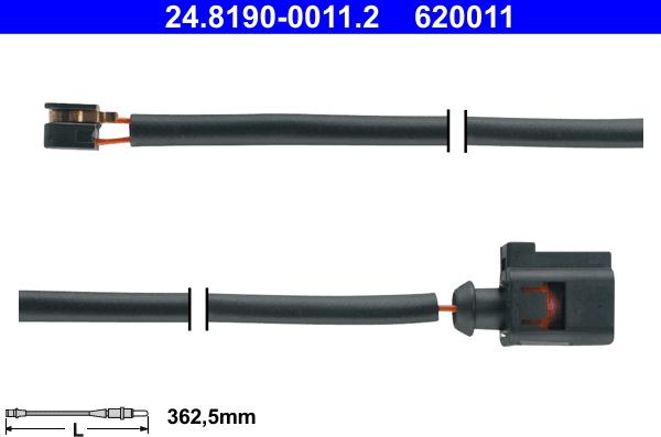 ATE 24.8190-0011.2 - Сигнализатор, износ тормозных колодок autospares.lv