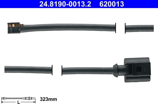 ATE 24.8190-0013.2 - Сигнализатор, износ тормозных колодок autospares.lv