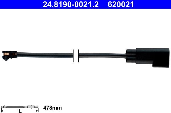 ATE 24.8190-0021.2 - Сигнализатор, износ тормозных колодок autospares.lv