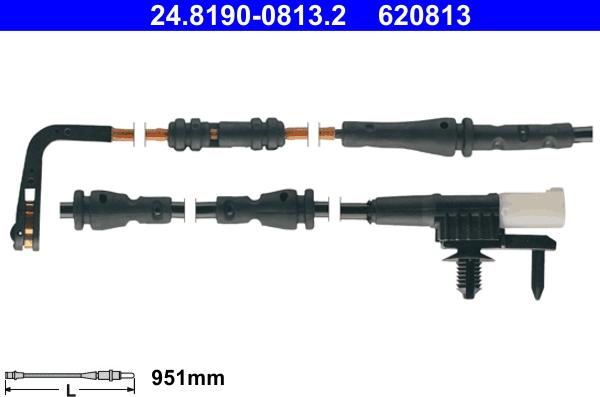 ATE 24.8190-0813.2 - Сигнализатор, износ тормозных колодок autospares.lv