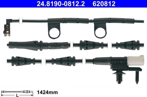 ATE 24.8190-0812.2 - Сигнализатор, износ тормозных колодок autospares.lv