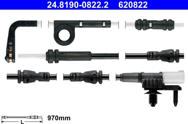 ATE 24.8190-0822.2 - Сигнализатор, износ тормозных колодок autospares.lv