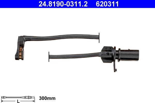 ATE 24.8190-0311.2 - Сигнализатор, износ тормозных колодок autospares.lv