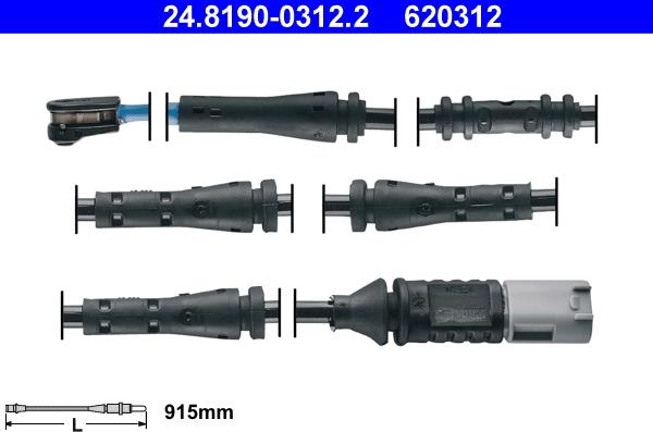 ATE 24.8190-0312.2 - Сигнализатор, износ тормозных колодок autospares.lv