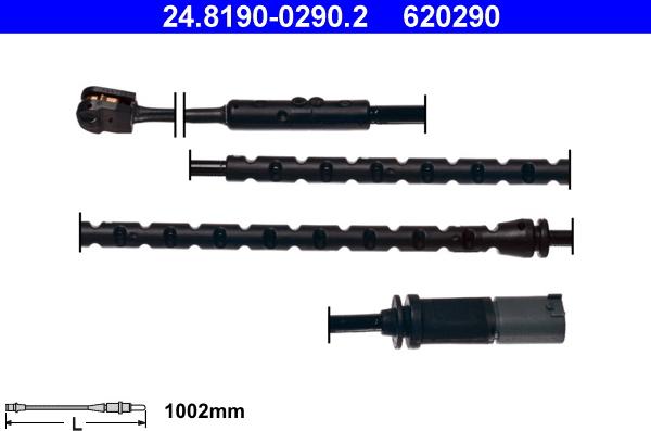 ATE 24.8190-0290.2 - Сигнализатор, износ тормозных колодок autospares.lv