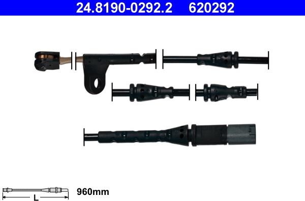 ATE 24.8190-0292.2 - Сигнализатор, износ тормозных колодок autospares.lv