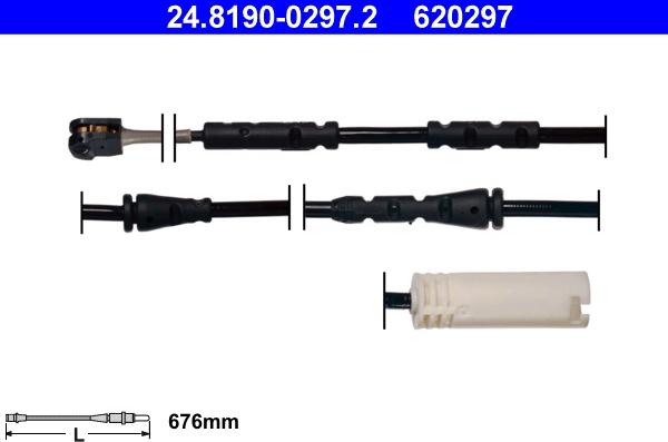 ATE 24.8190-0297.2 - Сигнализатор, износ тормозных колодок autospares.lv