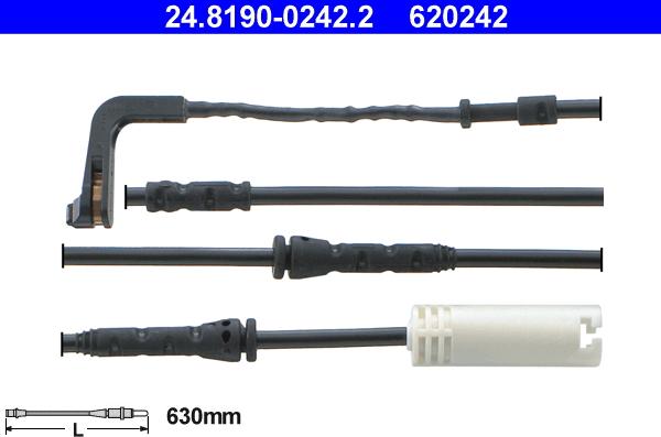 ATE 24.8190-0242.2 - Сигнализатор, износ тормозных колодок autospares.lv