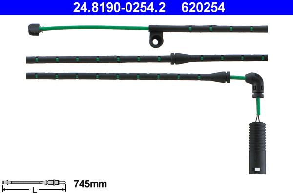 ATE 24.8190-0254.2 - Сигнализатор, износ тормозных колодок autospares.lv