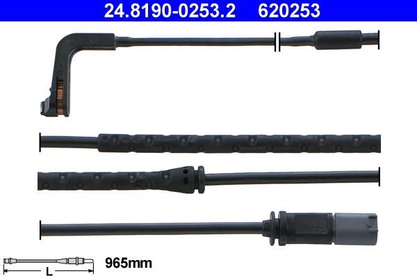 ATE 24.8190-0253.2 - Сигнализатор, износ тормозных колодок autospares.lv