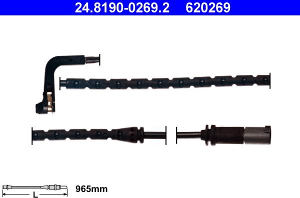 ATE 24.8190-0269.2 - Сигнализатор, износ тормозных колодок autospares.lv