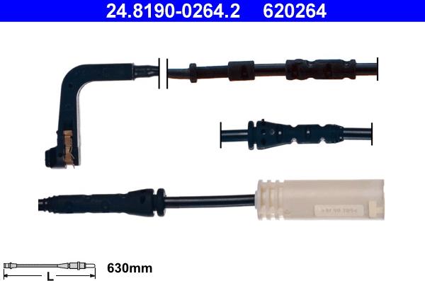 ATE 24.8190-0264.2 - Сигнализатор, износ тормозных колодок autospares.lv