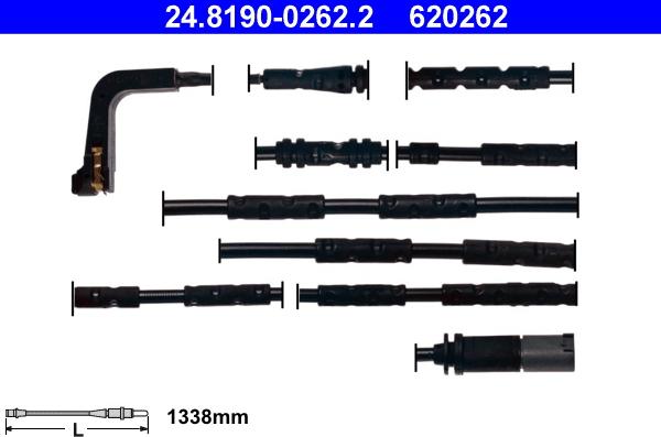 ATE 24.8190-0262.2 - Сигнализатор, износ тормозных колодок autospares.lv