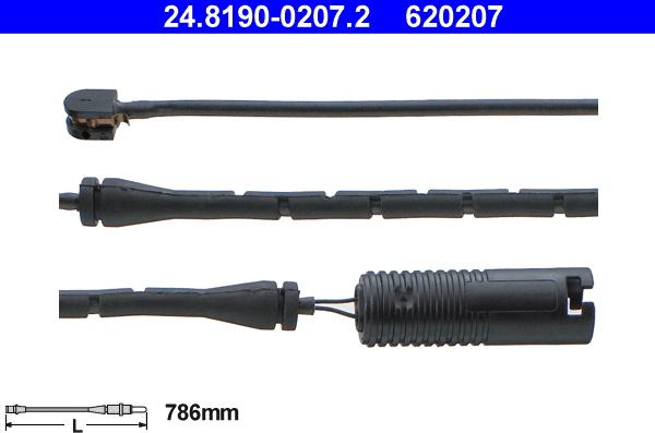 ATE 24.8190-0207.2 - Сигнализатор, износ тормозных колодок autospares.lv