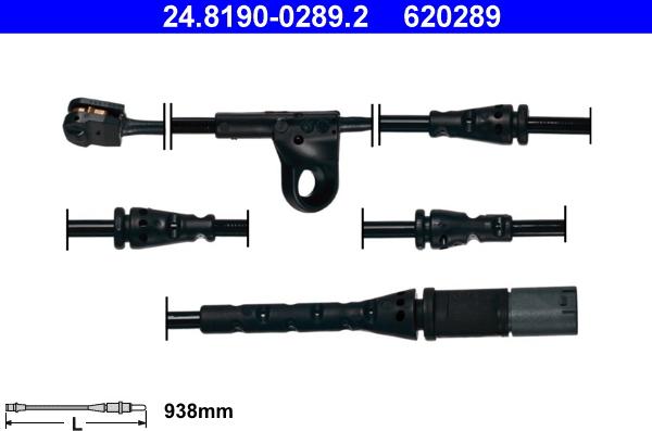 ATE 24.8190-0289.2 - Сигнализатор, износ тормозных колодок autospares.lv