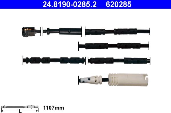 ATE 24.8190-0285.2 - Сигнализатор, износ тормозных колодок autospares.lv