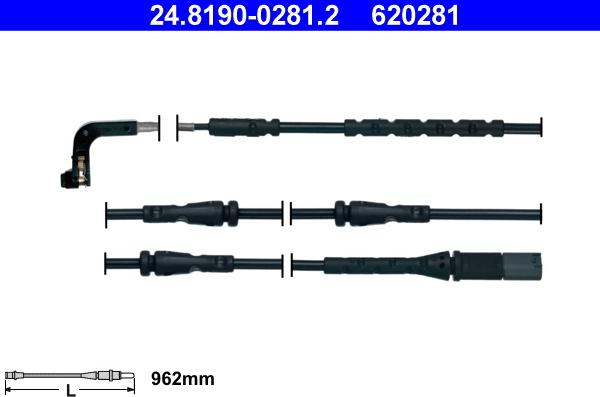 ATE 24.8190-0281.2 - Сигнализатор, износ тормозных колодок autospares.lv