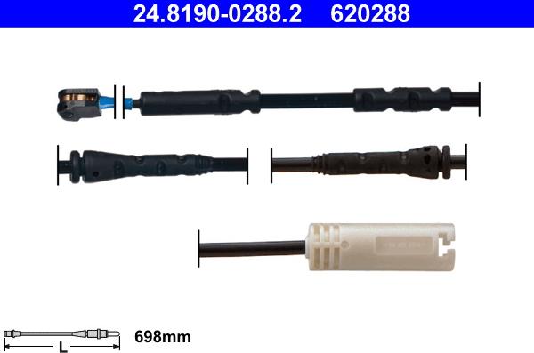 ATE 24.8190-0288.2 - Сигнализатор, износ тормозных колодок autospares.lv