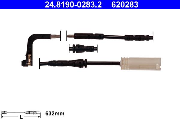 ATE 24.8190-0283.2 - Сигнализатор, износ тормозных колодок autospares.lv