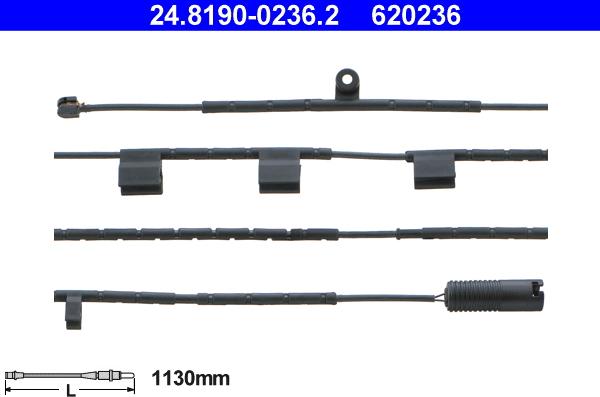 ATE 24.8190-0236.2 - Сигнализатор, износ тормозных колодок autospares.lv