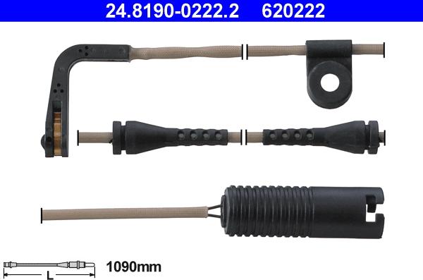 ATE 24.8190-0222.2 - Сигнализатор, износ тормозных колодок autospares.lv