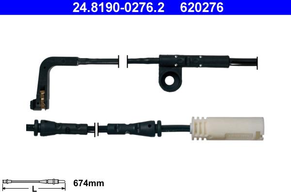 ATE 24.8190-0276.2 - Сигнализатор, износ тормозных колодок autospares.lv