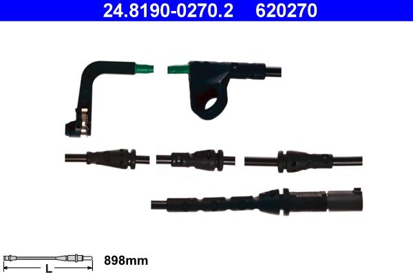 ATE 24.8190-0270.2 - Сигнализатор, износ тормозных колодок autospares.lv