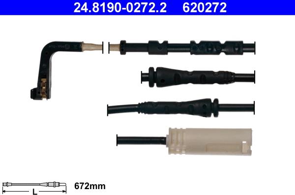 ATE 24.8190-0272.2 - Сигнализатор, износ тормозных колодок autospares.lv