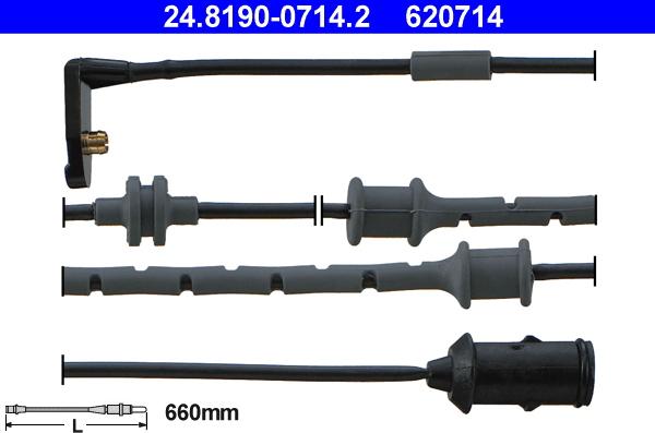 ATE 24.8190-0714.2 - Сигнализатор, износ тормозных колодок autospares.lv