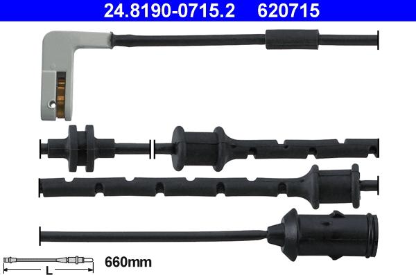 ATE 24.8190-0715.2 - Сигнализатор, износ тормозных колодок autospares.lv