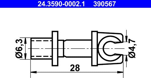 ATE 24.3590-0002.1 - Кронштейн, трубопровод тормозно autospares.lv