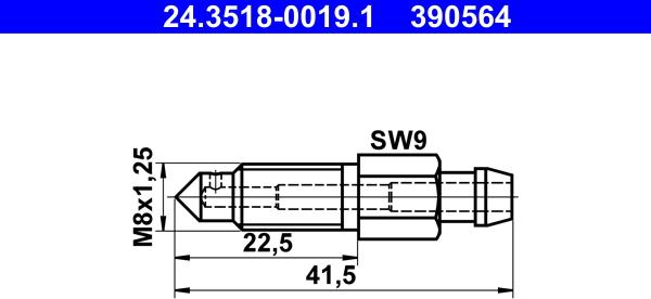 ATE 24.3518-0019.1 - Болт воздушного клапана / вентиль autospares.lv