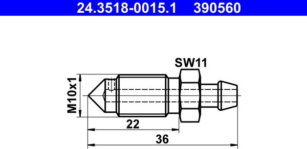 ATE 24.3518-0015.1 - Болт воздушного клапана / вентиль autospares.lv