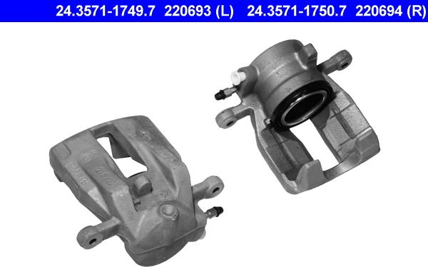 ATE 24.3571-1749.7 - Тормозной суппорт autospares.lv