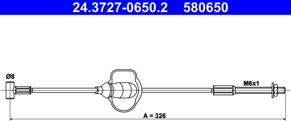 ATE 24.3727-0650.2 - Тросик, cтояночный тормоз autospares.lv