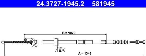 ATE 24.3727-1945.2 - Тросик, cтояночный тормоз autospares.lv