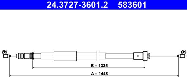 ATE 24.3727-3601.2 - Тросик, cтояночный тормоз autospares.lv