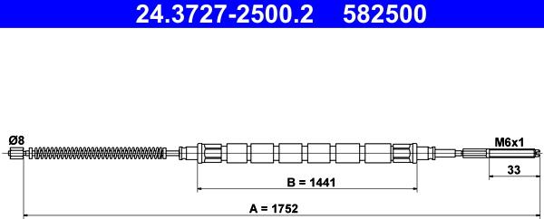 ATE 24.3727-2500.2 - Тросик, cтояночный тормоз autospares.lv