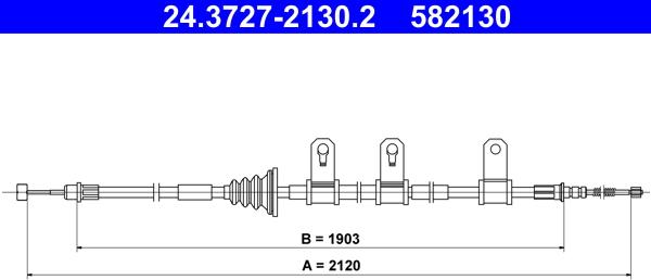 ATE 24.3727-2130.2 - Тросик, cтояночный тормоз autospares.lv