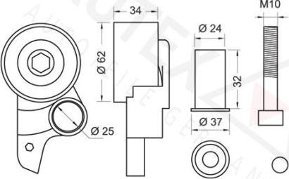 Autex 641959 - Натяжной ролик, зубчатый ремень ГРМ autospares.lv