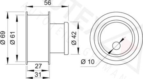 Autex 641910 - Натяжной ролик, зубчатый ремень ГРМ autospares.lv