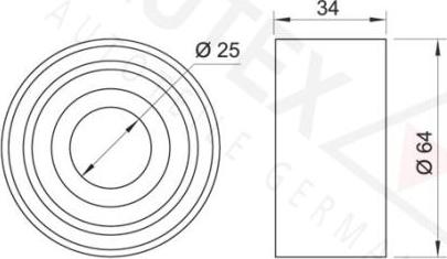 Autex 641930 - Натяжной ролик, зубчатый ремень ГРМ autospares.lv