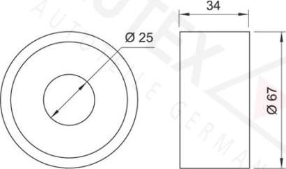 Autex 641926 - Натяжной ролик, зубчатый ремень ГРМ autospares.lv