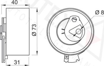 Autex 641596 - Натяжной ролик, зубчатый ремень ГРМ autospares.lv