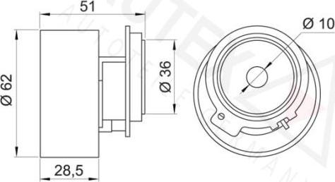 Autex 641559 - Натяжной ролик, зубчатый ремень ГРМ autospares.lv