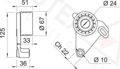 Autex 641504 - Натяжной ролик, зубчатый ремень ГРМ autospares.lv