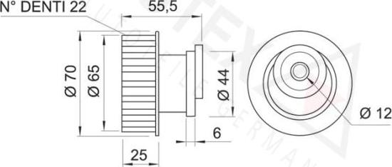 Autex 641500 - Натяжной ролик, зубчатый ремень ГРМ autospares.lv