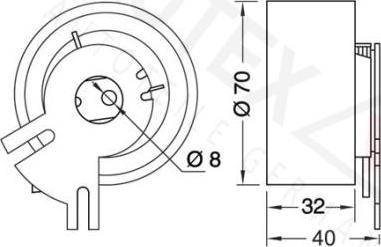 Autex 641669 - Натяжной ролик, зубчатый ремень ГРМ autospares.lv