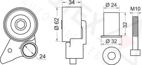 Autex 641660 - Натяжной ролик, зубчатый ремень ГРМ autospares.lv